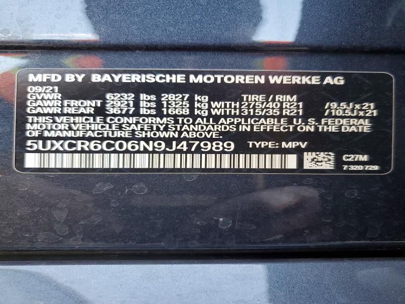 Aukcja sprzedaży 2022 Bmw X5, vin: 5UXCR6C06N9J47989, numer aukcji: 62948936