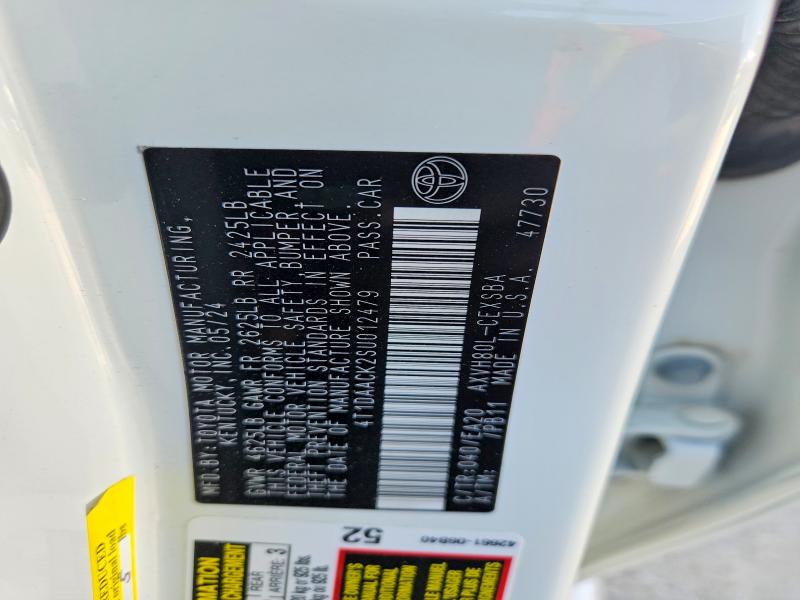 2025 Toyota Camry მანქანა იყიდება აუქციონზე, vin: 4T1DAACK2SU012479, აუქციონის ნომერი: 62694546