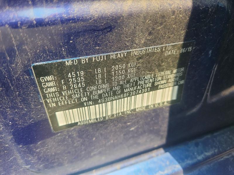58994636 :رقم المزاد ، 4S3BNAH68F3074301 vin ، 2015 Subaru Legacy مزاد بيع