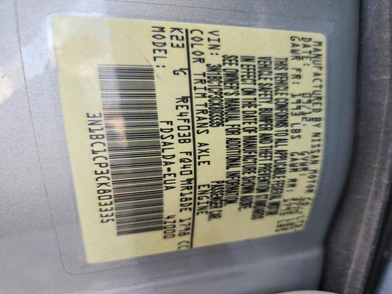 62139706 :رقم المزاد ، 3N1BC1CP3CK803335 vin ، 2012 Nissan Versa مزاد بيع