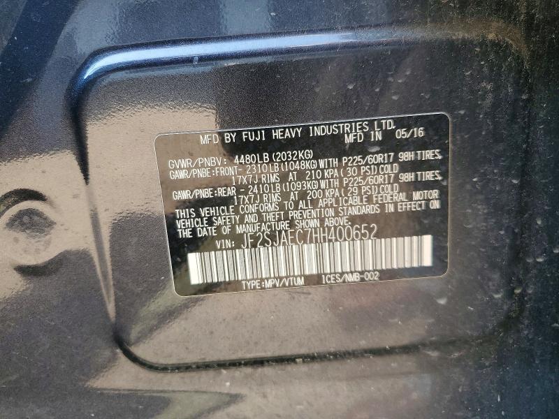 59146386 :رقم المزاد ، JF2SJAEC7HH400652 vin ، 2017 Subaru Forester مزاد بيع