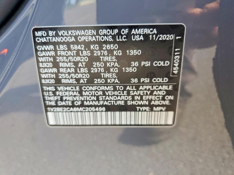 Aukcja sprzedaży 2021 Volkswagen Atlas Cross Sport, vin: 1V2BE2CA8MC205496, numer aukcji: 60116696