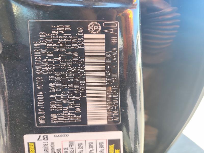 Aukcja sprzedaży 2009 Toyota Matrix, vin: 2T1KU40E79C067651, numer aukcji: 63258766