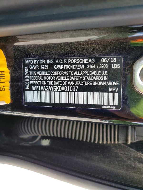 Продажа на аукционе авто 2019 Porsche Cayenne, vin: WP1AA2AY6KDA01097, номер лота: 60958796