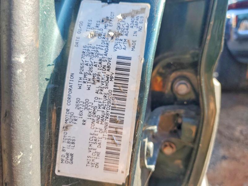 2000 Toyota 4runner მანქანა იყიდება აუქციონზე, vin: JT3HN87R8Y0292200, აუქციონის ნომერი: 63377826
