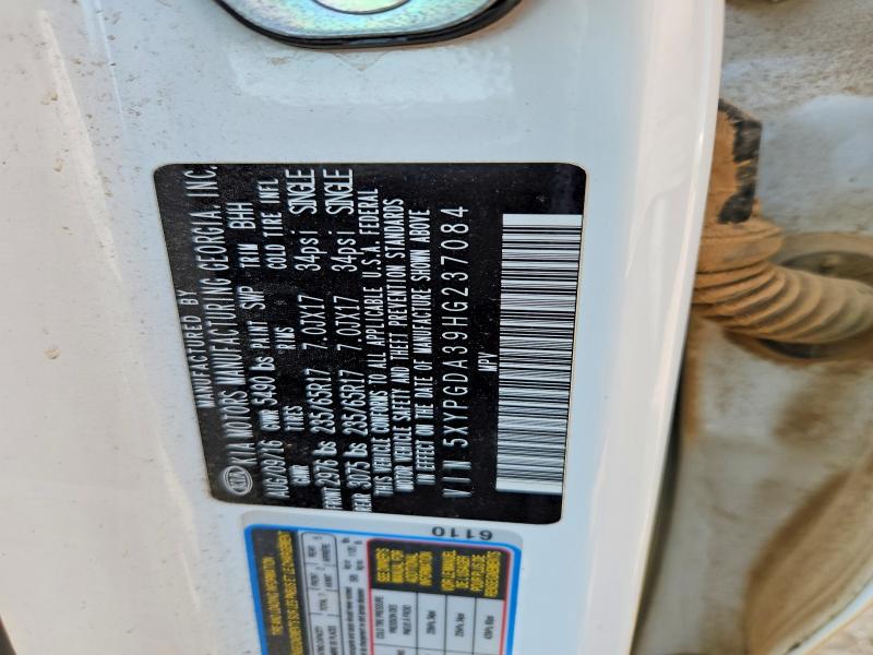 62154366 :رقم المزاد ، 5XYPGDA39HG237084 vin ، 2017 Kia Sorento مزاد بيع