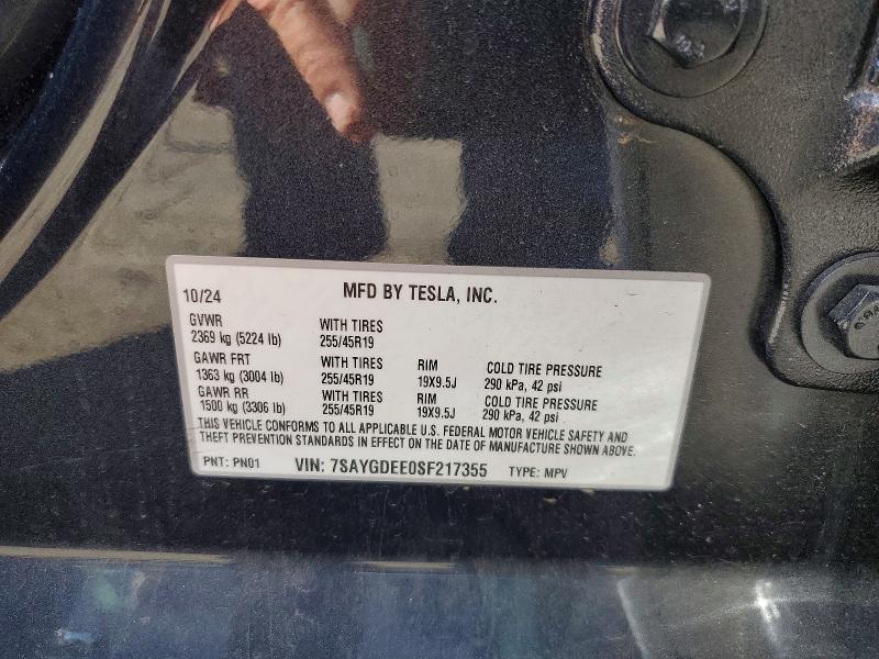 Продаж на аукціоні авто 2025 Tesla Model Y, vin: 7SAYGDEE0SF217355, номер лоту: 62109936