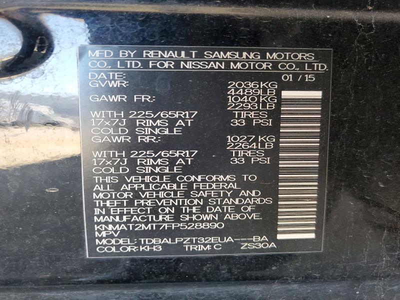 Aukcja sprzedaży 2015 Nissan Rogue, vin: KNMAT2MT7FP528890, numer aukcji: 61745806