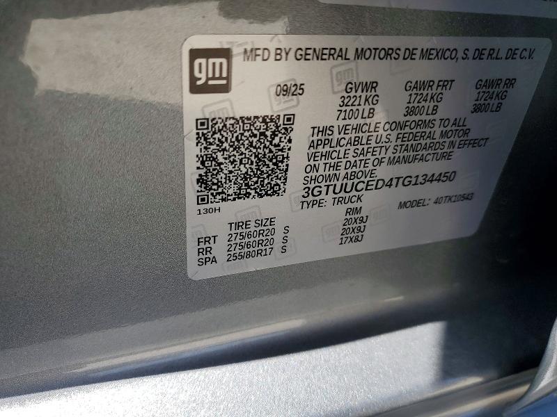 2026 Gmc Sierra მანქანა იყიდება აუქციონზე, vin: 3GTUUCED4TG134450, აუქციონის ნომერი: 60798716