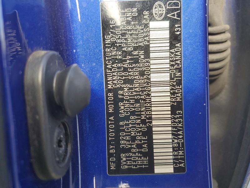 Продаж на аукціоні авто 2016 Toyota Corolla, vin: 2T1BURHE2GC720093, номер лоту: 60478766