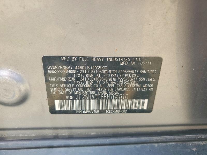 Auction sale of the 2011 Subaru Forester, vin: JF2SHADC8BH764910, lot number: 60693636