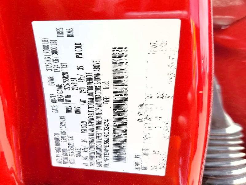 Aukcja sprzedaży 2018 Ford F150, vin: 1FTEW1E56JKC02474, numer aukcji: 61359316