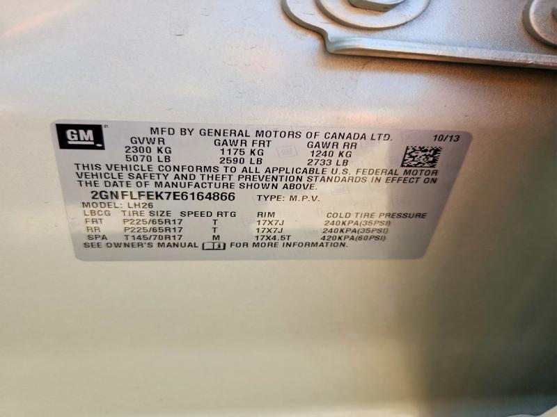 2014 Chevrolet Equinox მანქანა იყიდება აუქციონზე, vin: 2GNFLFEK7E6164866, აუქციონის ნომერი: 62956626