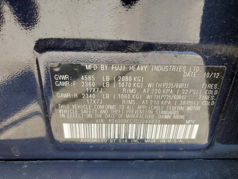 Продажа на аукционе авто 2013 Subaru Outback, vin: 4S4BRBKC7D3244830, номер лота: 59895126