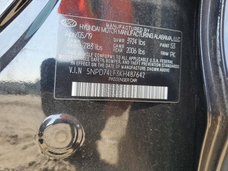 Продаж на аукціоні авто 2019 Hyundai Elantra, vin: 5NPD74LF3KH487642, номер лоту: 59845876