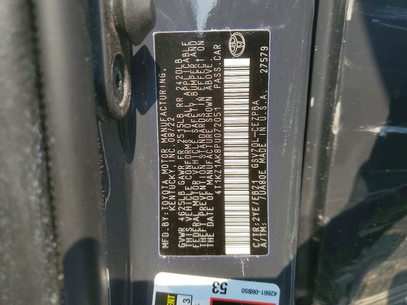 Aukcja sprzedaży 2023 Toyota Camry, vin: 4T1KZ1AK8PU072051, numer aukcji: 62219886