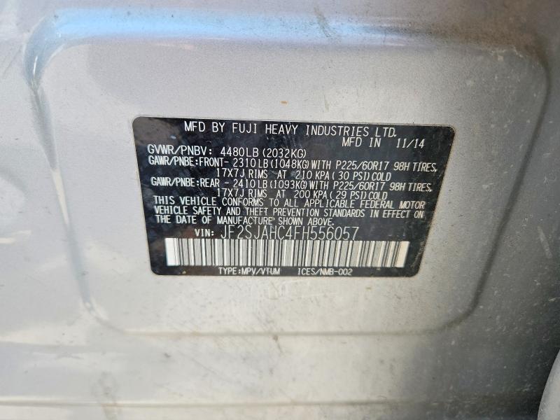 Aukcja sprzedaży 2015 Subaru Forester, vin: JF2SJAHC4FH556057, numer aukcji: 59282366