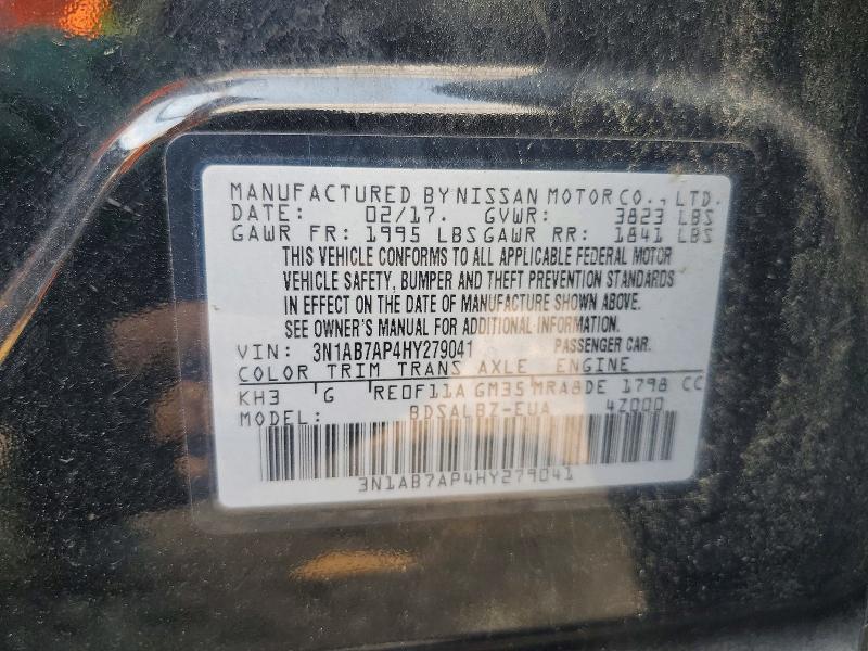 Aukcja sprzedaży 2017 Nissan Sentra, vin: 3N1AB7AP4HY279041, numer aukcji: 61128396