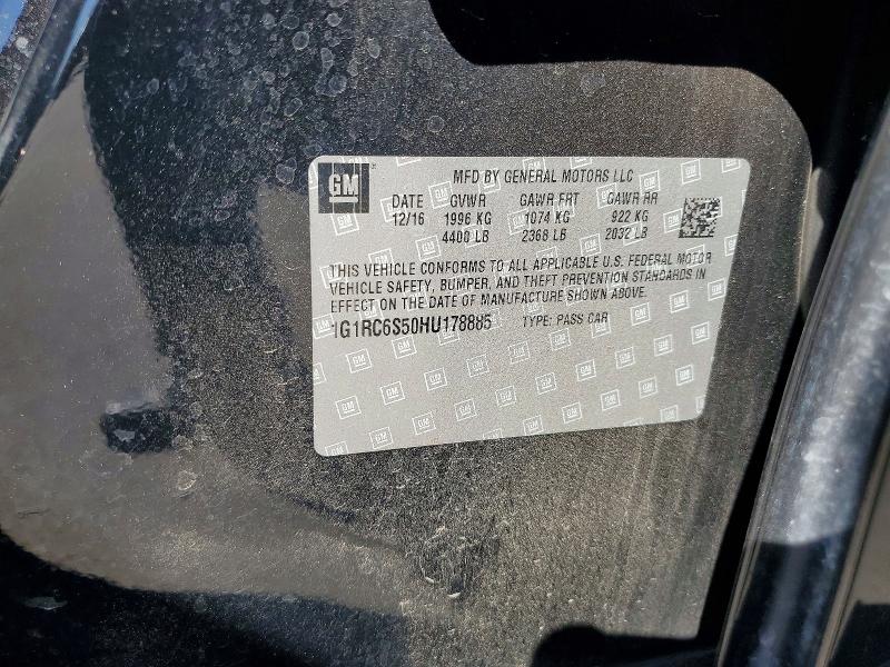 Aukcja sprzedaży 2017 Chevrolet Volt, vin: 1G1RC6S50HU178885, numer aukcji: 60241176