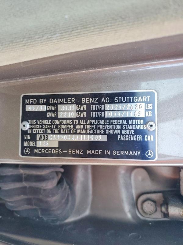 Продаж на аукціоні авто 1988 Mercedes-benz 420, vin: WDBCA35D2JA414995, номер лоту: 61978966
