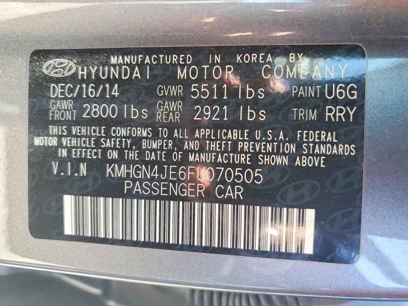 Aukcja sprzedaży 2015 Hyundai Genesis, vin: KMHGN4JE6FU070505, numer aukcji: 61053176