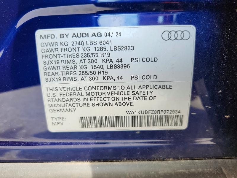 Продаж на аукціоні авто 2024 Audi Q4 E-tron, vin: WA1KUBFZ8RP072934, номер лоту: 59112256