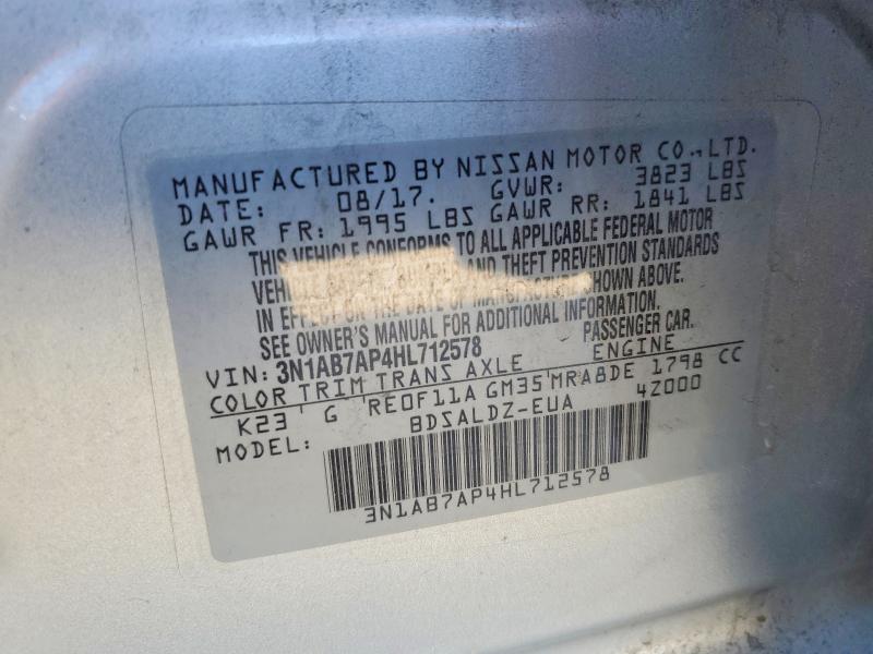 Auction sale of the 2017 Nissan Sentra, vin: 3N1AB7AP4HL712578, lot number: 63013826