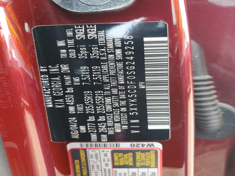 61128986 :رقم المزاد ، 5XYK5CDF0SG249258 vin ، 2025 Kia Sportage مزاد بيع