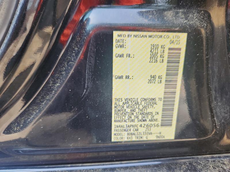 Aukcja sprzedaży 2015 Nissan Altima, vin: 1N4AL3APXFC426056, numer aukcji: 61384056