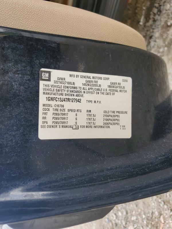 61083756 :رقم المزاد ، 1GNFC13J47R127942 vin ، 2007 Chevrolet Tahoe مزاد بيع