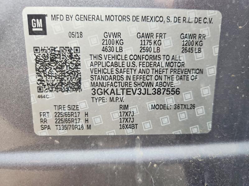61169076 :رقم المزاد ، 3GKALTEV3JL387556 vin ، 2018 Gmc Terrain مزاد بيع