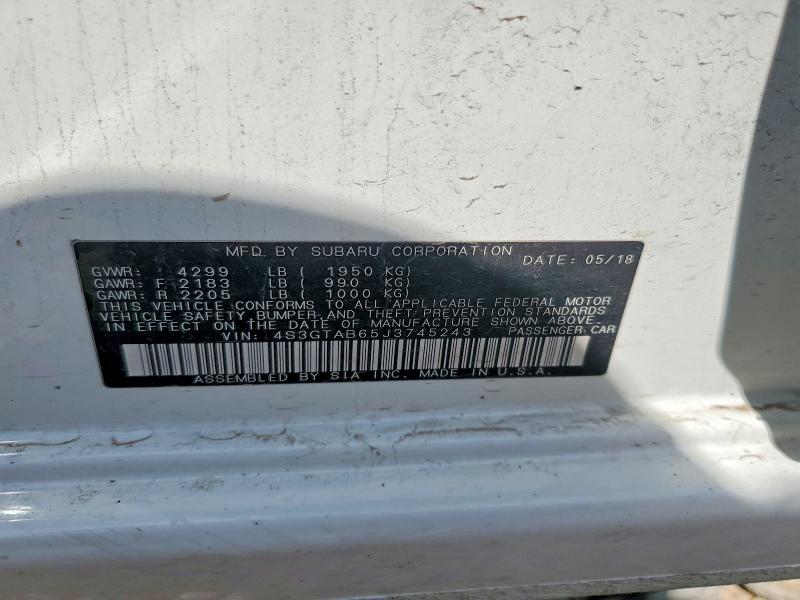 Aukcja sprzedaży 2018 Subaru Impreza, vin: 4S3GTAB65J3745243, numer aukcji: 61718326