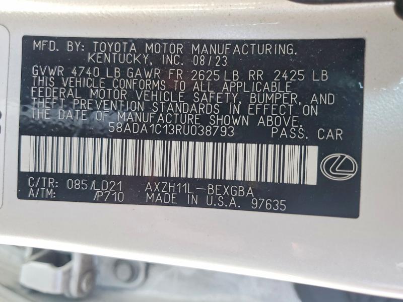 Aukcja sprzedaży 2024 Lexus Es 300h, vin: 58ADA1C13RU038793, numer aukcji: 61058896