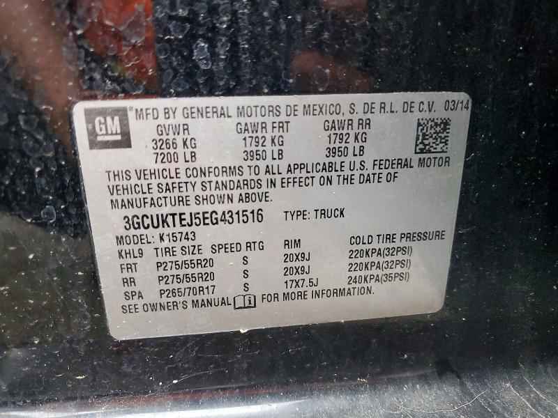 2014 Chevrolet Silverado მანქანა იყიდება აუქციონზე, vin: 3GCUKTEJ5EG431516, აუქციონის ნომერი: 61836476