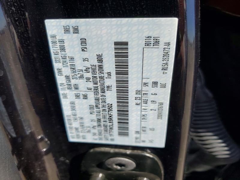 Продаж на аукціоні авто 2024 Ford F150, vin: 1FTFW3L85RKF79502, номер лоту: 62867906
