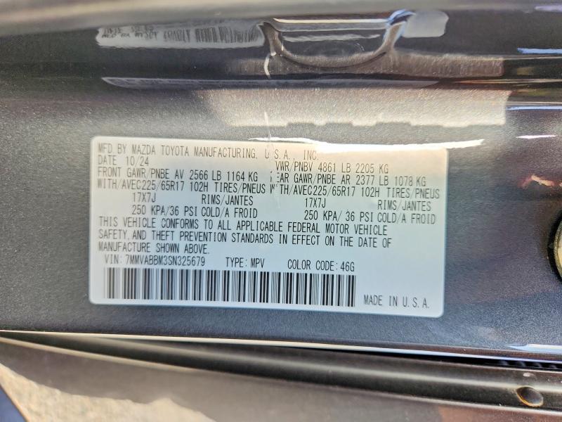 61723916 :رقم المزاد ، 7MMVABBM3SN325679 vin ، 2025 Mazda Cx-50 مزاد بيع