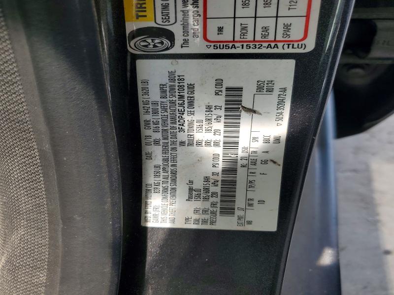 59272126 :رقم المزاد ، 3FADP4EJ6JM108181 vin ، 2018 Ford Fiesta مزاد بيع