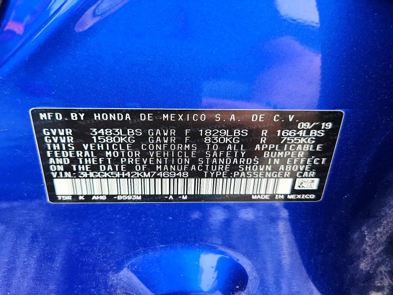 Aukcja sprzedaży 2019 Honda Fit, vin: 3HGGK5H42KM746948, numer aukcji: 59982866