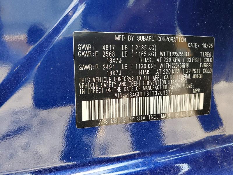 Aukcja sprzedaży 2026 Subaru Crosstrek, vin: 4S4GUHL61T3701677, numer aukcji: 59806716