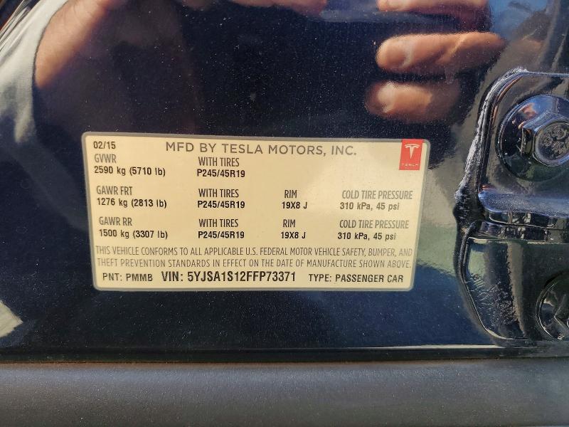 Продажа на аукционе авто 2015 Tesla Model S, vin: 5YJSA1S12FFP73371, номер лота: 60437866