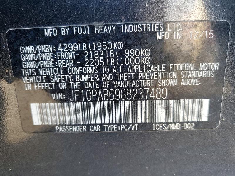 Продаж на аукціоні авто 2016 Subaru Impreza, vin: JF1GPAB69G8237489, номер лоту: 61017106