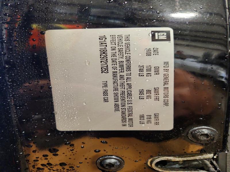 2009 Chevrolet Cobalt მანქანა იყიდება აუქციონზე, vin: 1G1AT18H297217252, აუქციონის ნომერი: 60493796