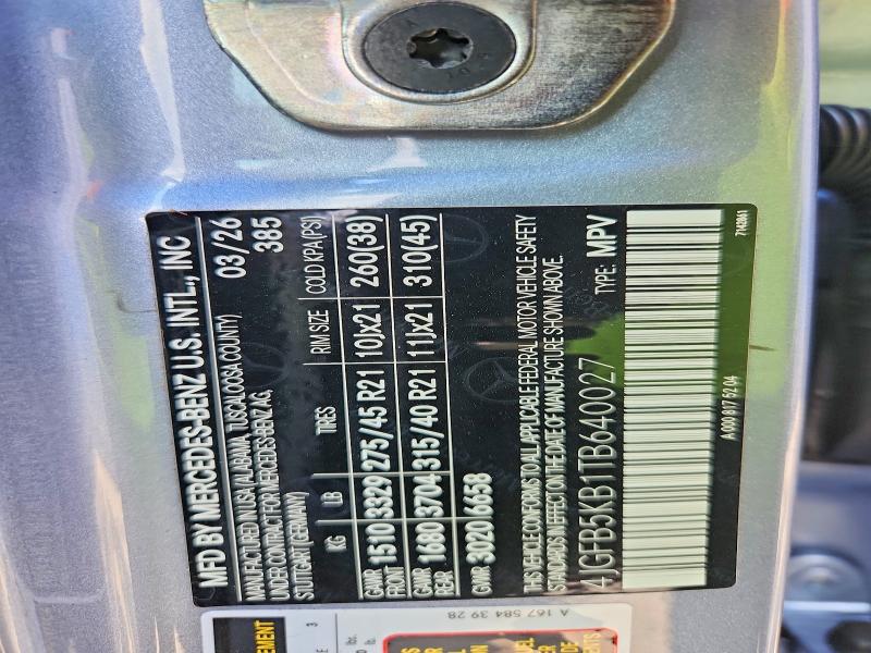 Aukcja sprzedaży 2026 Mercedes-benz Gle, vin: 4JGFB5KB1TB640027, numer aukcji: 62107296