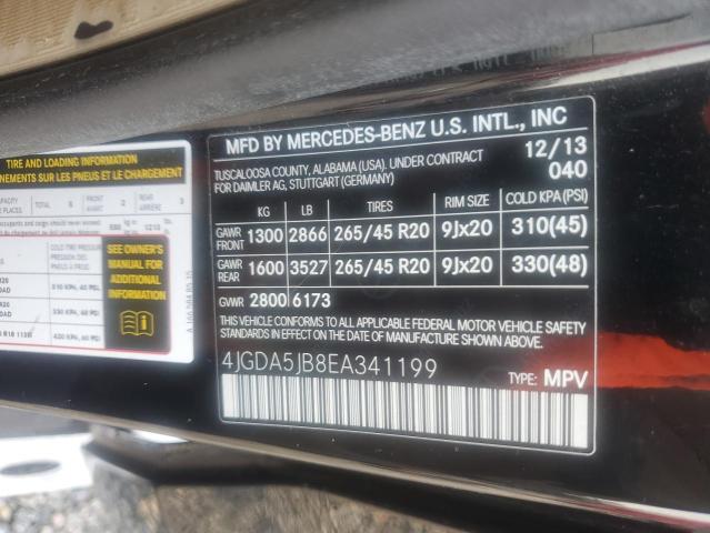 63479446 :رقم المزاد ، 4JGDA5JB8EA341199 vin ، 2014 Mercedes-benz Ml مزاد بيع