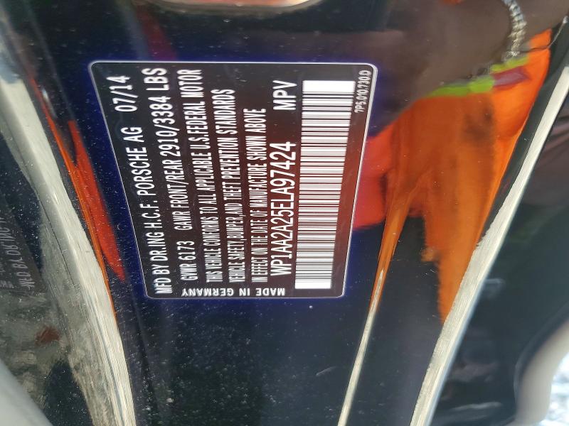 60430366 :رقم المزاد ، WP1AA2A25ELA97424 vin ، 2014 Porsche Cayenne مزاد بيع