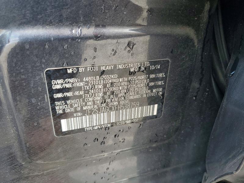 Aukcja sprzedaży 2015 Subaru Forester, vin: JF2SJAGCXFH538759, numer aukcji: 60666506