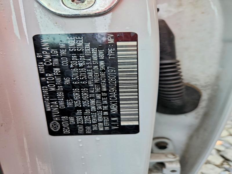 Aukcja sprzedaży 2019 Hyundai Kona, vin: KM8K1CAA9KU280197, numer aukcji: 59619426