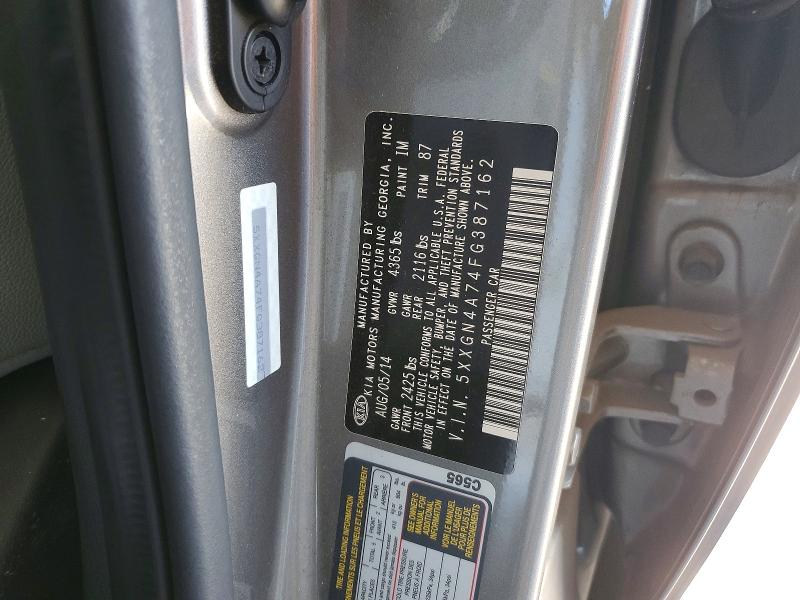 Auction sale of the 2015 Kia Optima, vin: 5XXGN4A74FG387162, lot number: 62716116