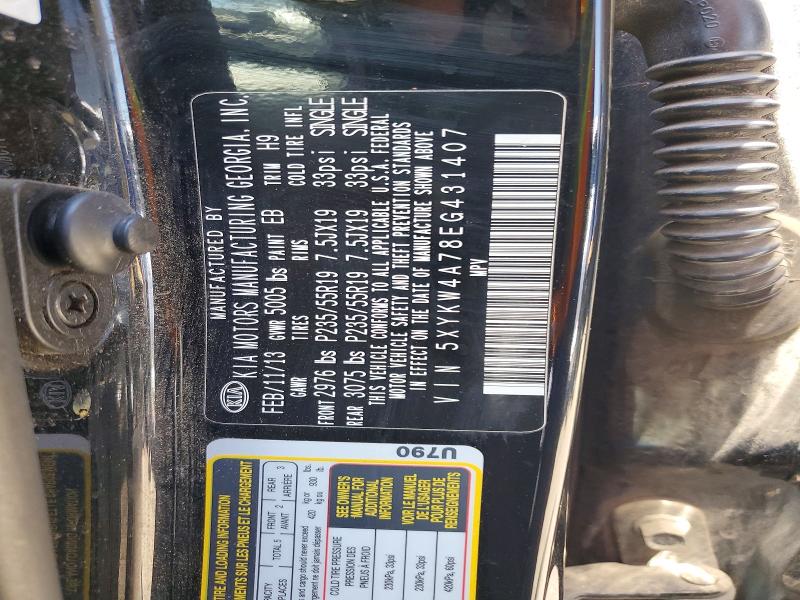 Продаж на аукціоні авто 2014 Kia Sorento, vin: 5XYKW4A78EG431407, номер лоту: 60977276