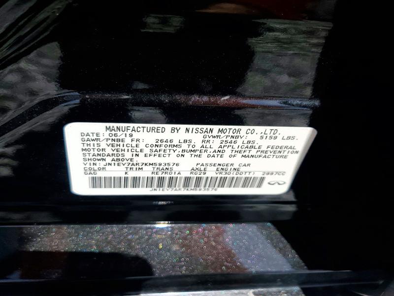 Продажа на аукционе авто 2019 Infiniti Q50, vin: JN1EV7AR7KM593576, номер лота: 62053406